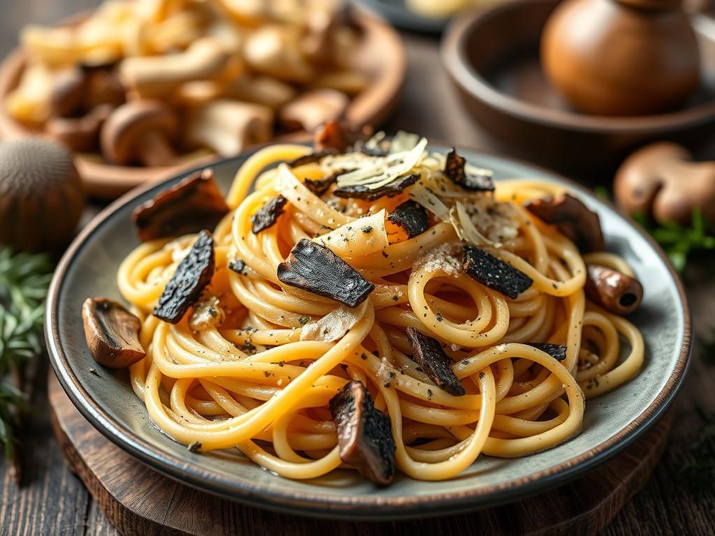 قارچ پورچینی و پاستا تروفل مشکی: طرز تهیه اصیل ایتالیایی